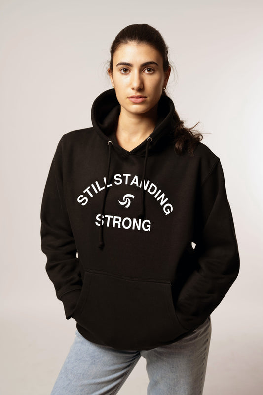 BLACK HOODIE W/ WHITE LOGO TYPE