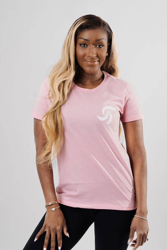 SHORT SLEEVE PINK T-SHIRT W/BACK PRINT