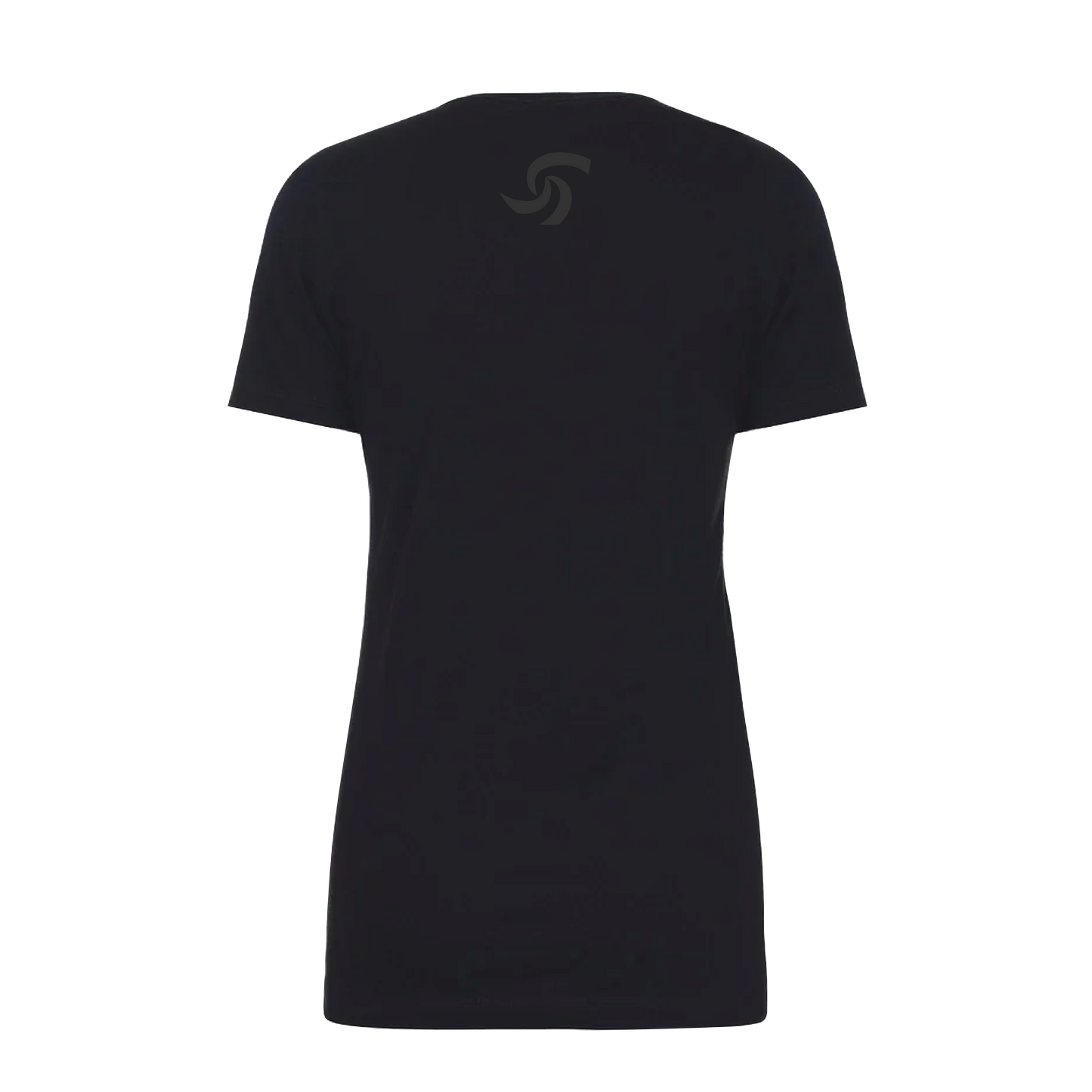 WOMEN'S BLACK T-SHIRT WITH WHITE LOGO TYPE